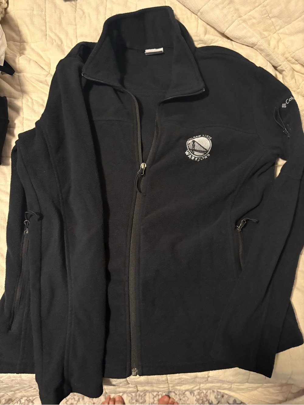Columbia Women's Black Full-Zip Fleece Jacket - NBA WARRIORS